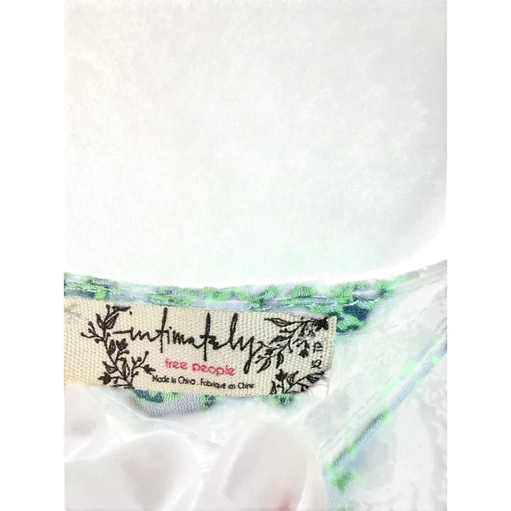 Intimately Free People Green Paisley Floral Mini Slip Dress Trapeze XS OB410065